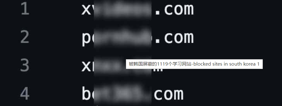被韩国屏蔽的1119个学习网站-blocked sites in south korea