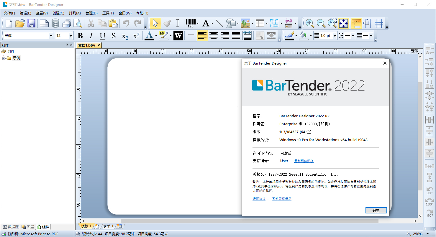 条码标签工具 BarTender Enterprise Edition 2022 R8 v11.3.216048 x64